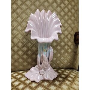 Vintage Royal Hickman Royal‎ Haeger 14"×8"×8" Pink-Blue-Purple Trumpet Lily Vase